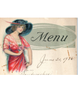 1916 Menu Handwritten Great Art - $1,561.96 MXN