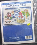 Four Country Flakes Snowman Christmas Cross stitch  Kit Jeanette Crews 1... - $13.86