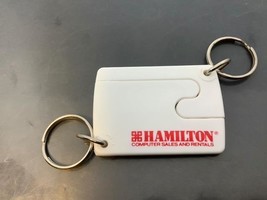Vintage Promo Keyring Hamilton Keychain Computer Sales Rentals Ancien Porte-Clés - £6.41 GBP