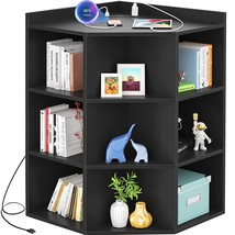 Corner Cabinet, Black Corner Storage With Usb Ports And Outlets, Corner Cube Toy - £201.42 GBP