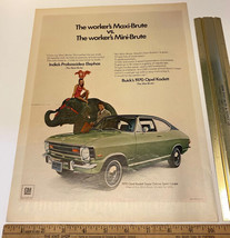 Vintage Print Ad Buick 1970 Opel Kadett Car Elephant Ephemera 1969 13.5 x 10.25&quot; - £12.45 GBP