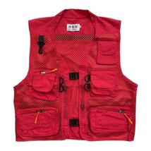 Rizanee Fishing Vest Men&#39;s Sz M Mesh Breathable Multi-Pocket Vest Outdoor - £21.32 GBP