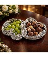 Godinger Grape Design Double Heart DividedServing Dish Tray w/ Box - $13.86
