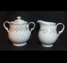 Fine China Creamer and Sugar Bowl Set by  Arlen DEVOTION Japan 4&quot; tall  - £30.86 GBP