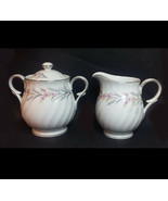 Fine China Creamer and Sugar Bowl Set by  Arlen DEVOTION Japan 4&quot; tall  - $38.75
