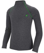 Champion Girls ColdGear Mock Neck Long Sleeve Top- Granite Heather/Neon ... - $244.80 MXN