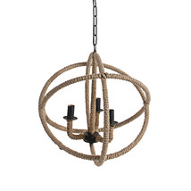 A&amp;B Home Three-Light Roped Globe Chandelier 19.2&quot; x 20.7&quot; - £157.86 GBP