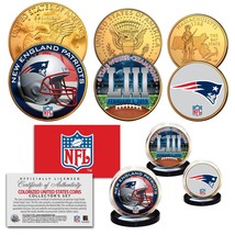 Superbowl Liii Nfl Champions New England Patriots 3-Coin 24K Gold Clad Logo Set - £14.90 GBP