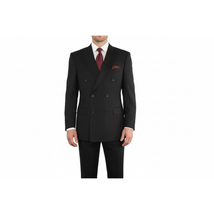 Men Apollo King Double Breasted Formal Business Suit Pleated Pants DM21 Black image 10