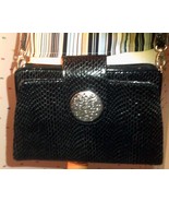 Brighton Black Snakelike Embossed Leather Organizer Crossbody Bag - $45.00