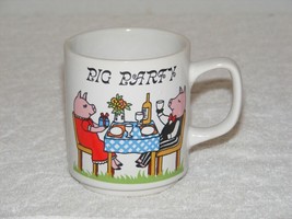 Vintage Cartoon Scene Of A Pig Party 8 Oz Coffee Mug Japan Guc - £6.28 GBP