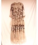 Wedding Gown Beige Floral Classic A-Line Maxi Long Sleeves Tiered - €301,14 EUR