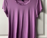 Banana Republic Cap Sleeve T shirt Womens Size XL Pink Satin Trimmed Nec... - $10.84