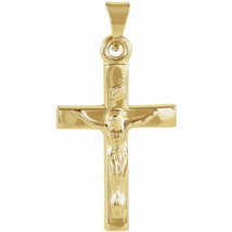 REAL 14K Yellow Crucifix Pendant 1/2" x 1" - £264.76 GBP