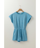 Mist Blue Mineral Wash Drawstring Elastic Waistband Hollow Out Back Shor... - €29,38 EUR Mist Blue Mineral Wash Drawstring Elastic Waistband Hollow Out Back Shor... - €29,38 EUR