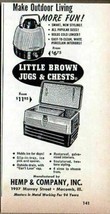 1957 Print Ad Little Brown Jugs &amp; Chests Coolers Hemp Inc Macomb,IL - $8.98
