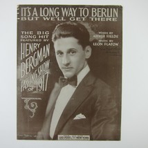 Sheet Music It&#39;s A Long Way To Berlin But We&#39;ll Get There WWI War Antique 1917 - £7.98 GBP
