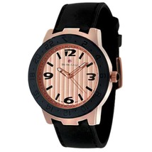 NEW Bernoulli 9680 Women&#39;s Jordan Rose Gold Dial Case Black Silicone Band Watch - £20.25 GBP