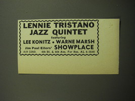 1959 Jim Paul Eilers&#39; Showplace Ad - Lennie Tristano Jazz Quintet - £14.78 GBP
