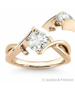 Round Brilliant Cut Moissanite Fancy Solitaire Engagement Ring in  14k Rose Gold - $839.76 - $1,200.76