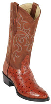 Los Altos Brandy Handmade Genuine Full Quill Ostrich Round Toe Cowboy Boot - £408.94 GBP+
