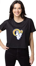 FOCO NFL Team Logo Fashion Crop Top Shirt Tee  Los Angeles Rams Size Large L - $18.69