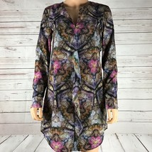 RACHEL ROY Long Sleeve Ruffle Satin Floral Dress Size 2 - £10.35 GBP