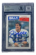 Jim Kelly Signed 1987 Topps #362 Buffalo Bills Rookie Football Card BAS Grade 10 - £229.90 GBP