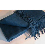 Cashmere scarf wrap shawl soft pashmina waterweave blue dark peacock Tal... - $247.00 CAD