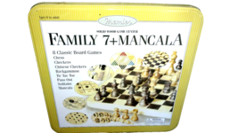 NEW Family 7 Mancala Game Center 8 Classic Board Games - Checkers Backga... - $16.99