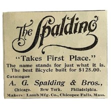 Spalding Bicycles 1894 Advertisement Victorian LB Manufacturing Bikes #2... - $12.50