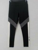 Adidas Aeroready Women&#39;s Colorblock Leggings SZ S Black Gray White Activewear  - £9.43 GBP