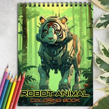 Robot Animal Spiral-Bound Coloring Book for Adult, Relax and Stress Relief - £16.55 GBP