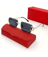 2025 Rimless Diamond C Cut Lens Sunglasses Men Luxury Square Black UV400... - $97.00
