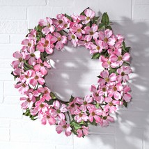 North American Dogwood Wreath 20&quot; Pink Polyester - £46.62 GBP