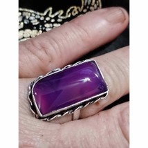 Gorgeous amethyst and silver ring size 7 - $27.72