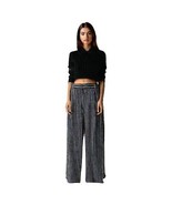 Tronjori Black &amp; white Wide Leg Stripped Palazzo Pants Size L - $34.65