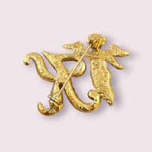 Vintage Gold Tone Cherub K - £15.63 GBP