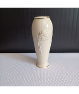 LENOX Rose Blossom Bud Vase Ivory Porcelain 24k Gold Trim 6&quot; Tall  - $9.50 CAD
