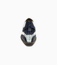 Stacy Adams Tristano Modified Bike Toe Oxford Shoes Dark Blue Multi 25694-469 image 7