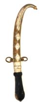 Vintage Metal Middle Eastern Knife Dagger w Sheath-Wood Handel-Curved 8&quot;... - $93.50