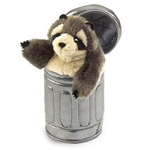 Folkmanis Raccoon In Garbage Can Hand Puppet - £35.92 GBP