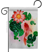 Lotus Pond Garden Flag Floral 13 X18.5 Double-Sided House Banner - £16.05 GBP