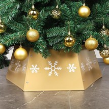 Metal Christmas Tree Ring, Christmas Tree Collar With Printed Snowflake, Willow  - £49.81 GBP