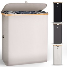 Laundry Hamper With Lid - 140L - Double Dirty Clothes Hamper With Lid An... - £73.53 GBP