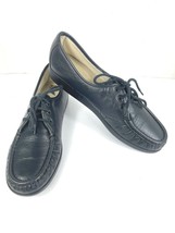 SAS Bounce Womens Shoes Navy Blue Black 10.5S Moc Toe Wedge Comfort Oxfords - $37.44