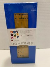 Dominoes Set Wooden Vintage Game Travel Domino Traditional 28pc Urban Home - £6.57 GBP