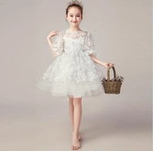 Champagne Tulle Sequin Flower Girl Wedding Gown Evening Kids Dress Girls Childre - £96.00 GBP
