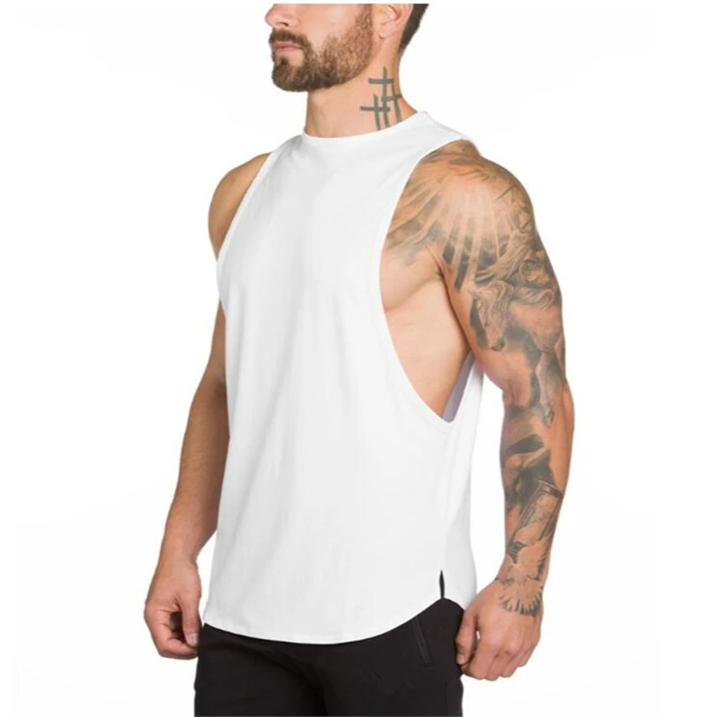 New Fitness Top Running Vest Men Bodybuilding Undershirt Cotton Sleeveless t shi - £82.15 GBP