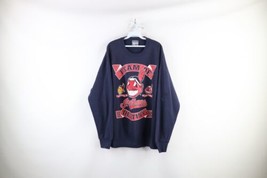 Vtg 90s Mens 2XL Faded Spell Out Chief Wahoo Cleveland Indians Sweatshirt USA - $69.25